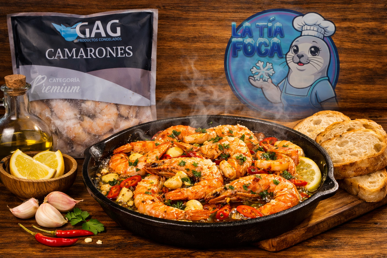 Camarones con cáscara GAG 1 KG