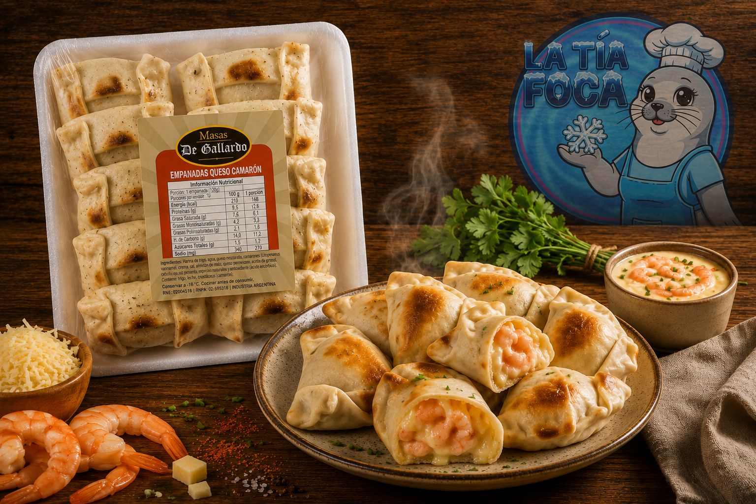 Empanadas de Queso Camarón, para Freír, 10 Unidades, De Gallardo